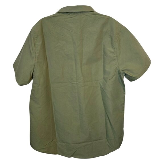 NWT BROOKLYN'S BEST Mens Green Casual Button-Up Shirt Short Sleeve Size Large - Picture 2 of 8